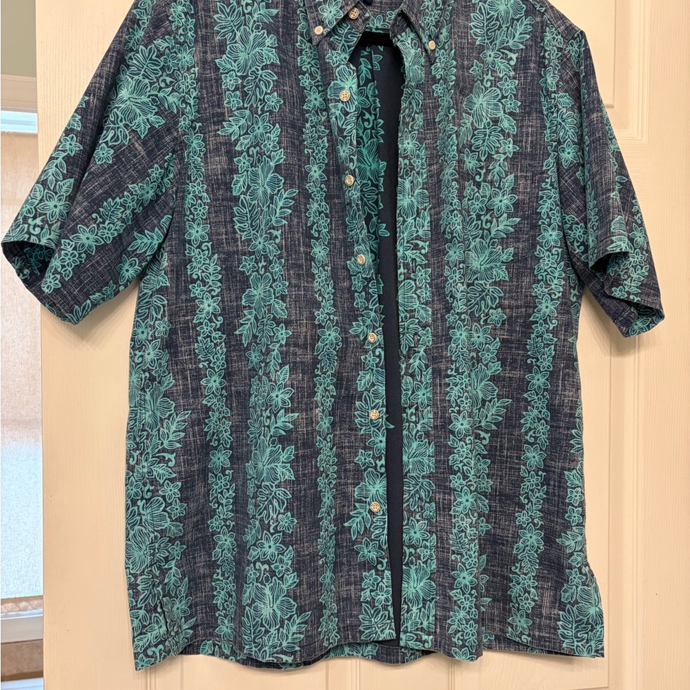 Reyn Spooner Teal and Navy Men’s Button Down Shirt